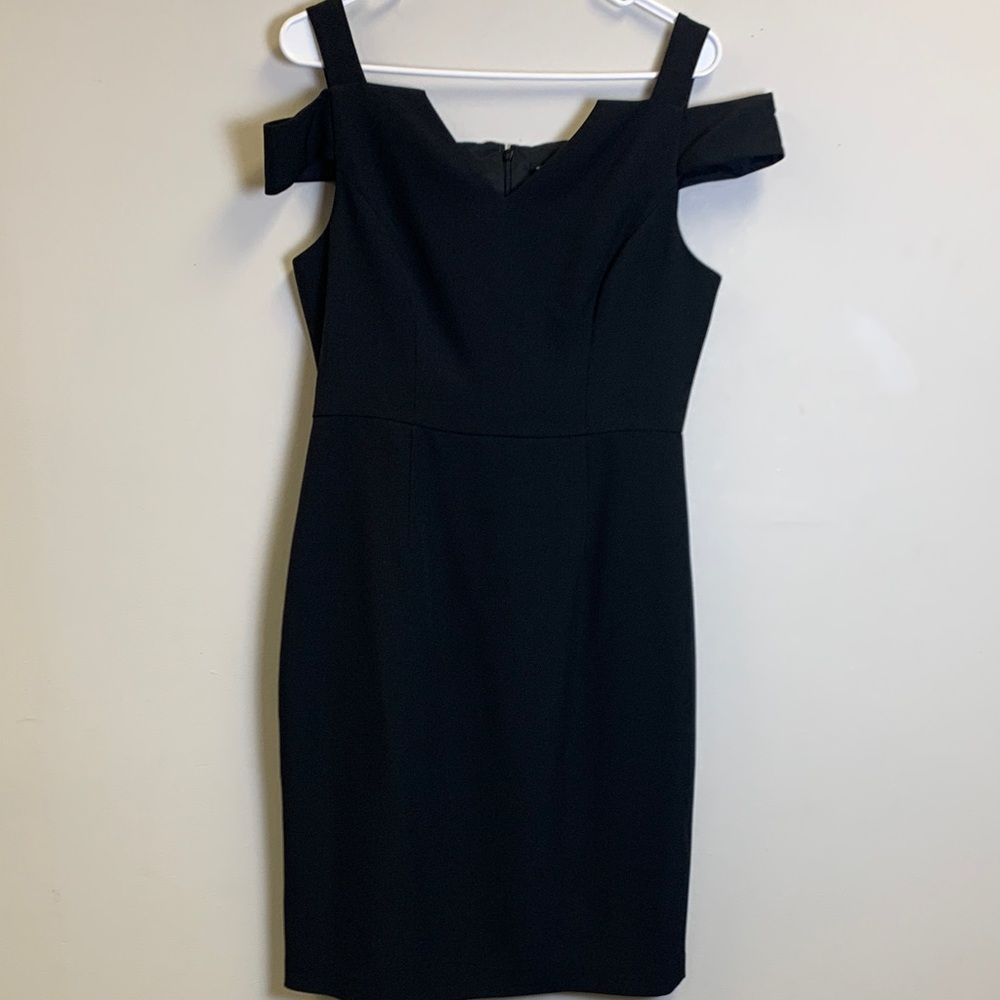 White House Black Market Black Off-Shoulder Midi Dress